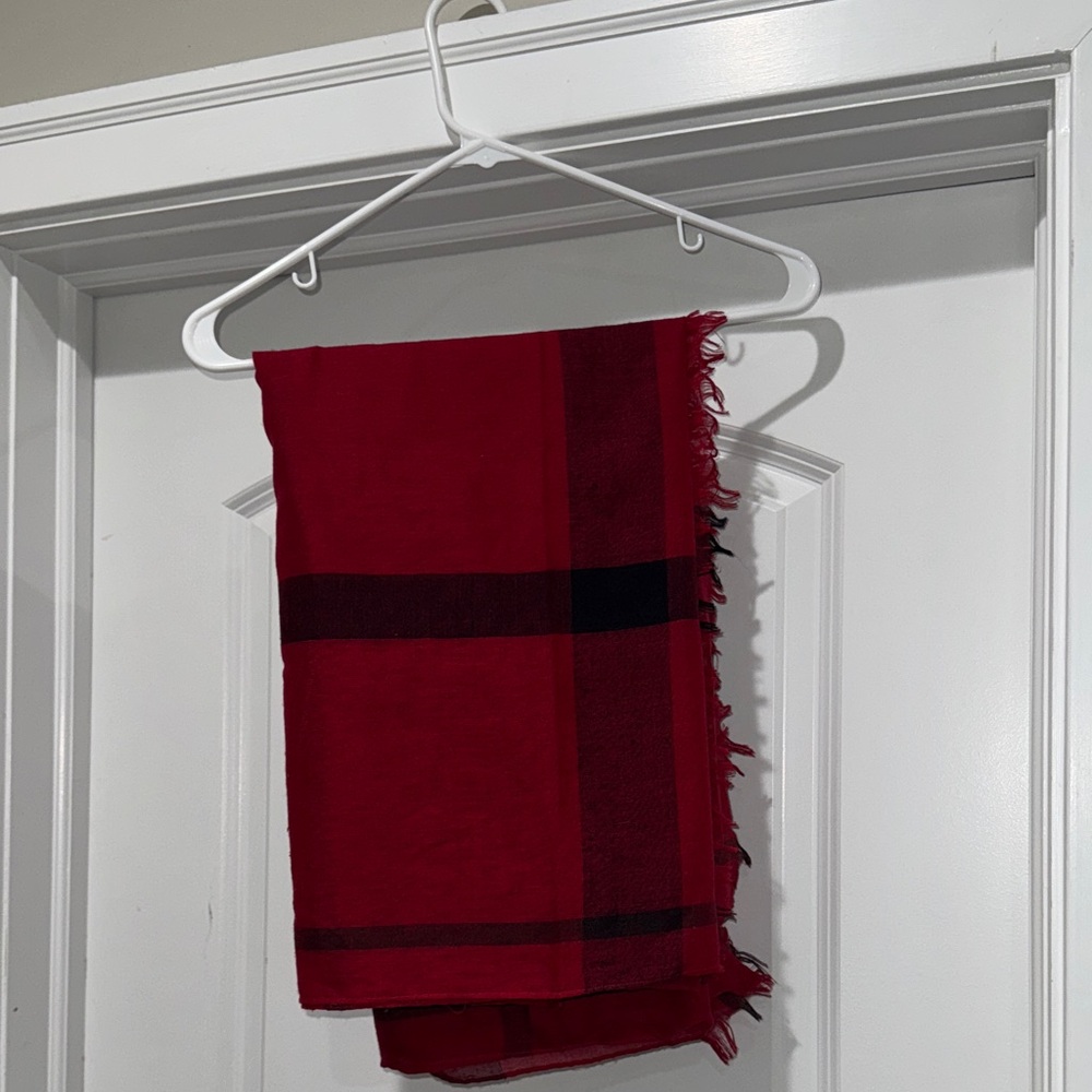 Red and Black Plaid Scarf/Wrap
